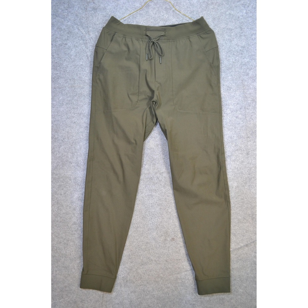 Lululemon ABC Jogger Pants Mens M Olive Green Elastic Waist Zip Pocket Cuffed